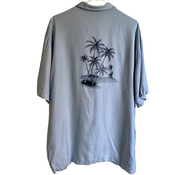 Jos. A. Bank Silk Short Sleeve Shirt with Tropical Palm Trees Mens XL - Picture 7 of 10